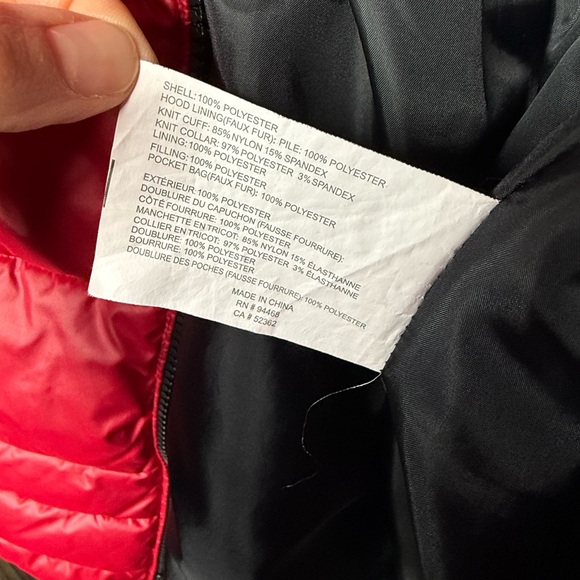 HFX Red Puffer Jacket with faux fur lined hood EUC sz Medium - Picture 3 of 6